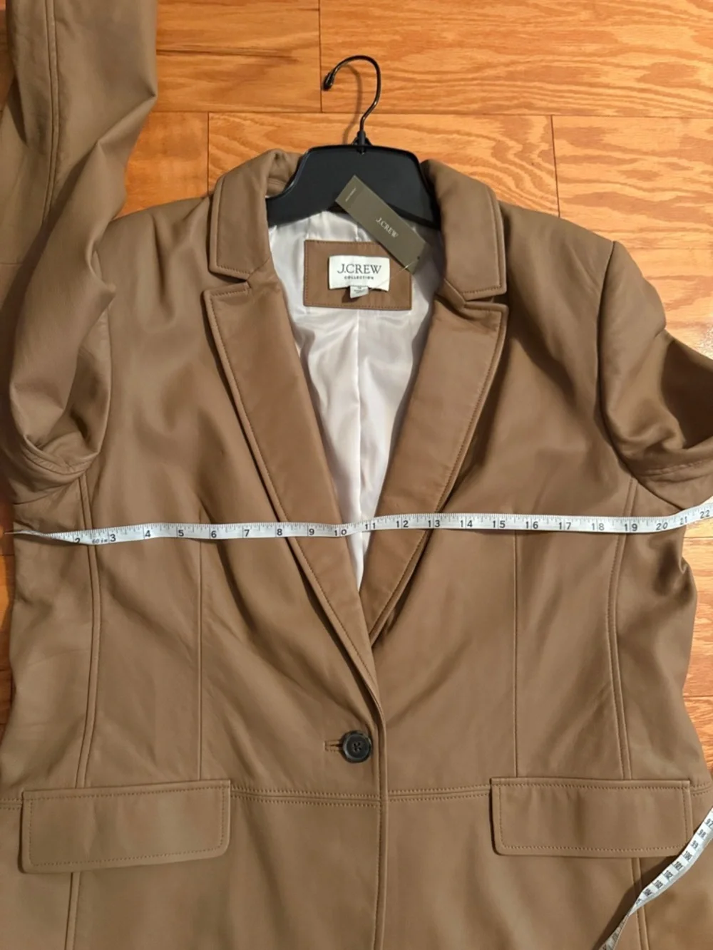 Jcrew CollectionAlfie Tan Brown 100% Leather Jacket Blazer, NWT, size 14